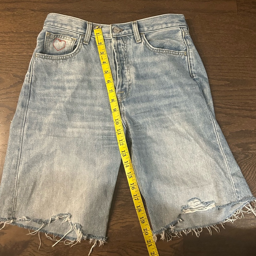 7 for all mankind mid length denim shorts “easy james”
